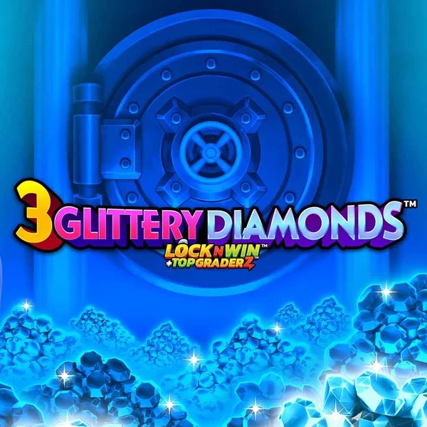 Slots logo of 3 Glittery Diamonds from PearFiction Studios at Slotrize Casino